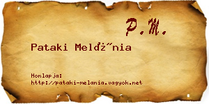 Pataki Melánia névjegykártya